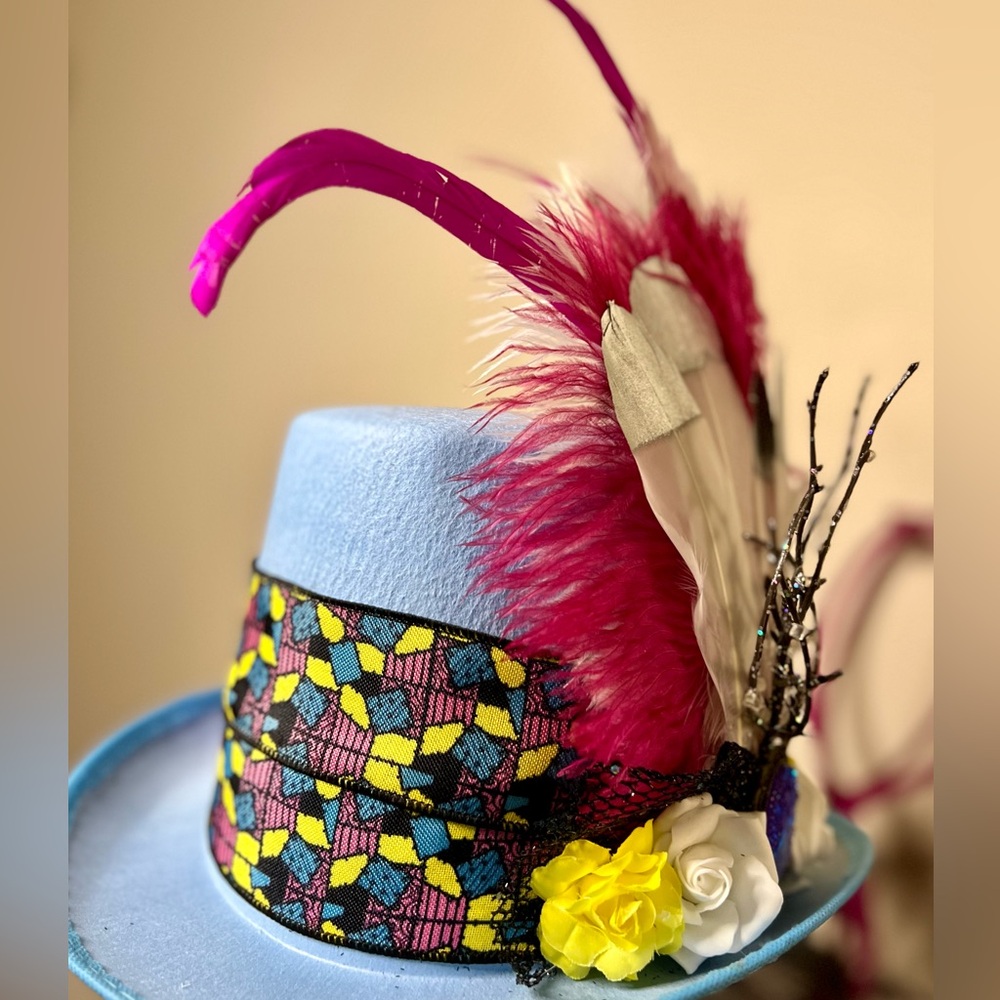 Nightmare Before Christmas inspired Steampunk Cosplay hat Sally patchwork trim